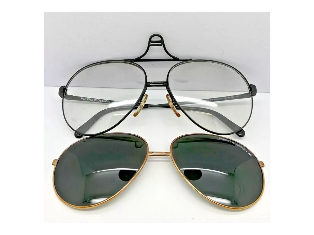 Porsche Design 5657 pilot in Black and gold sun + optical