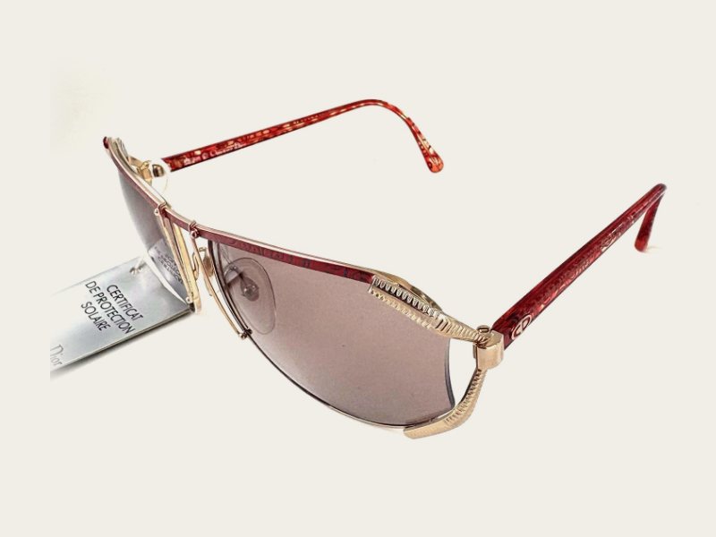 Christian Dior 2609 in Gold and burgundy, pink lenses sunglasses